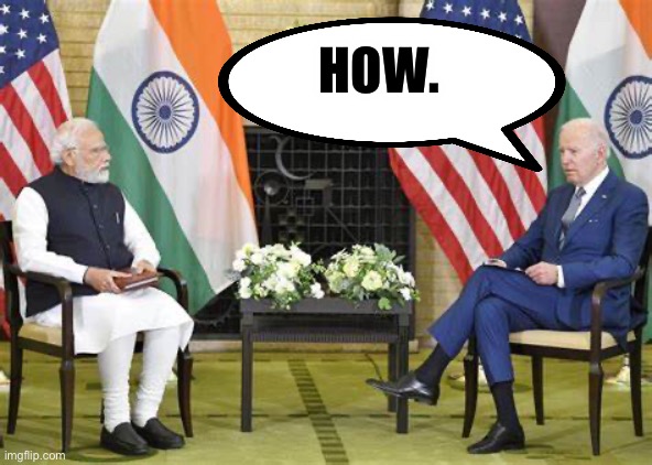 Biden And Modi | HOW. | image tagged in narendra modi,joe biden,india | made w/ Imgflip meme maker