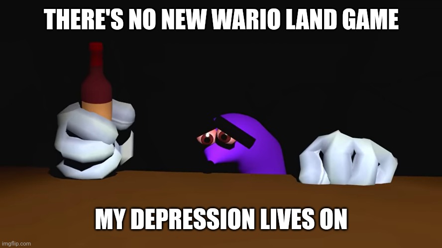 Ever since 2008? DAMN! | THERE'S NO NEW WARIO LAND GAME; MY DEPRESSION LIVES ON | image tagged in snick sad | made w/ Imgflip meme maker