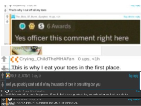 CURSED COMMENT WITHIN A CURSED COMMENT WITHIN A CURSED COMMENT WITHIN A CURSED COMMENT | image tagged in blank white template,4 cursed comments within eachother | made w/ Imgflip meme maker