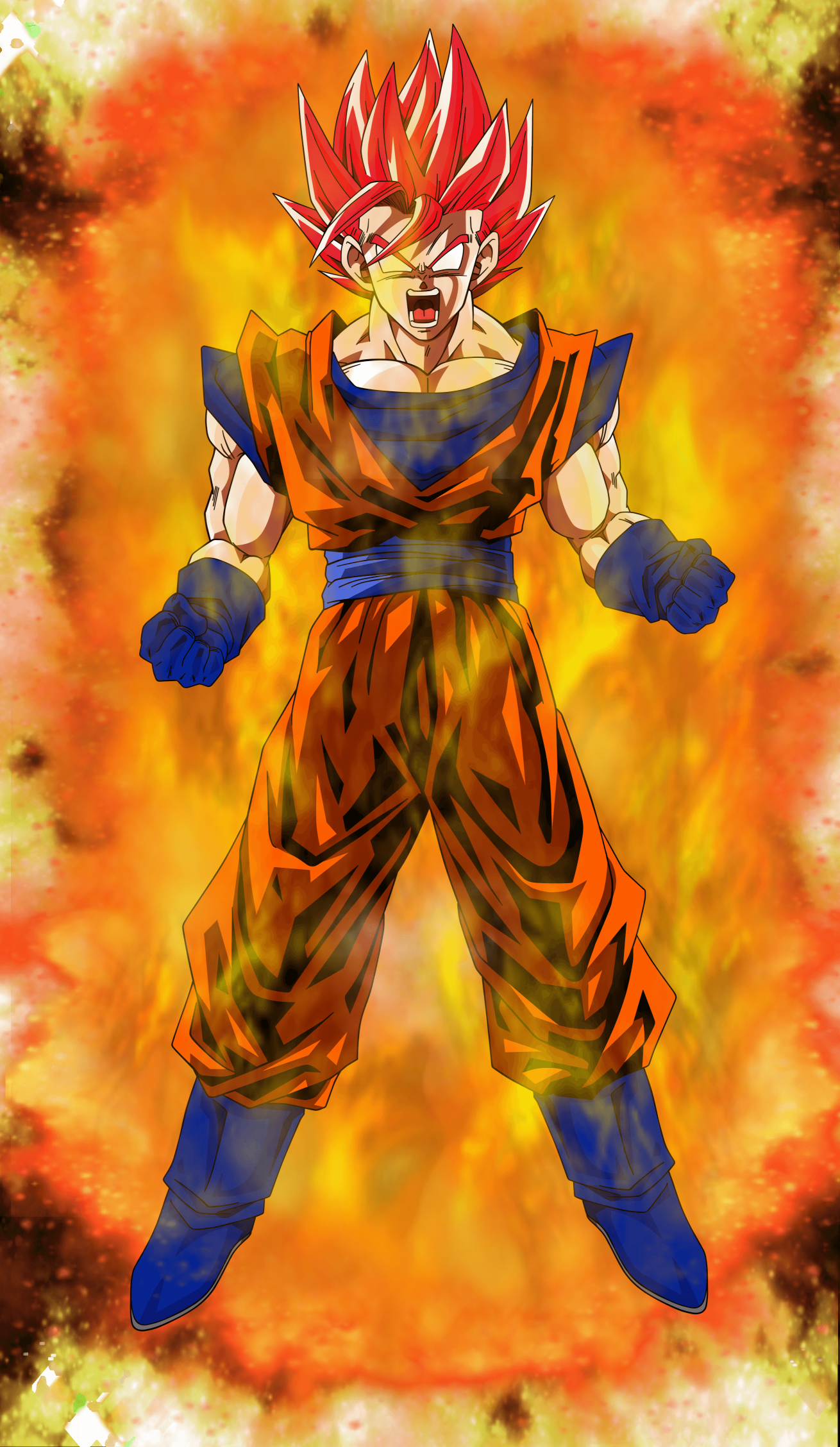 Goku super saiyan god Blank Meme Template
