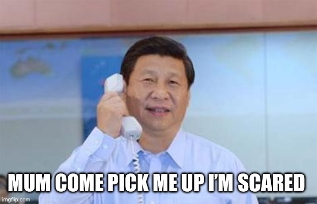 xi jinping | MUM COME PICK ME UP I’M SCARED | image tagged in xi jinping | made w/ Imgflip meme maker