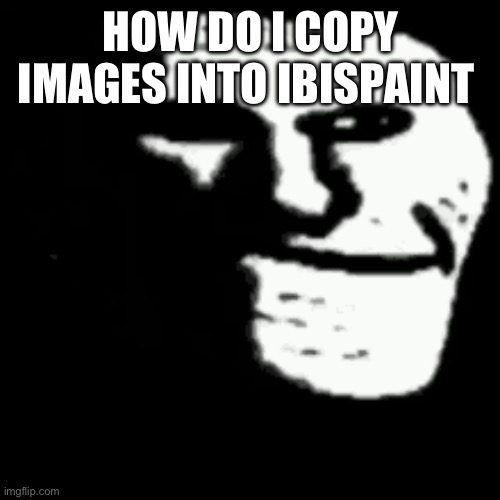 ñ | HOW DO I COPY IMAGES INTO IBISPAINT | image tagged in dark trollface | made w/ Imgflip meme maker