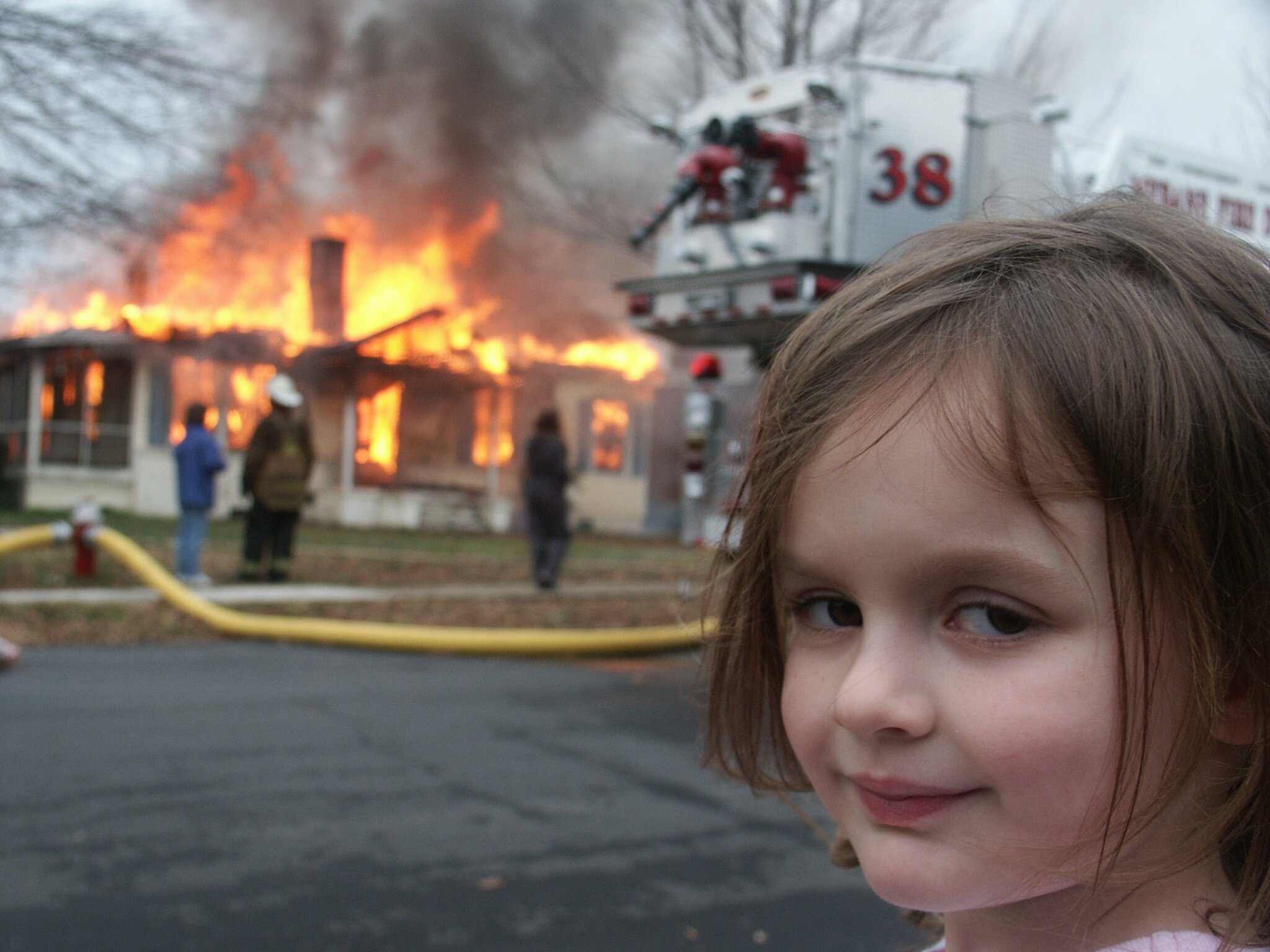 High Quality Burning house Blank Meme Template