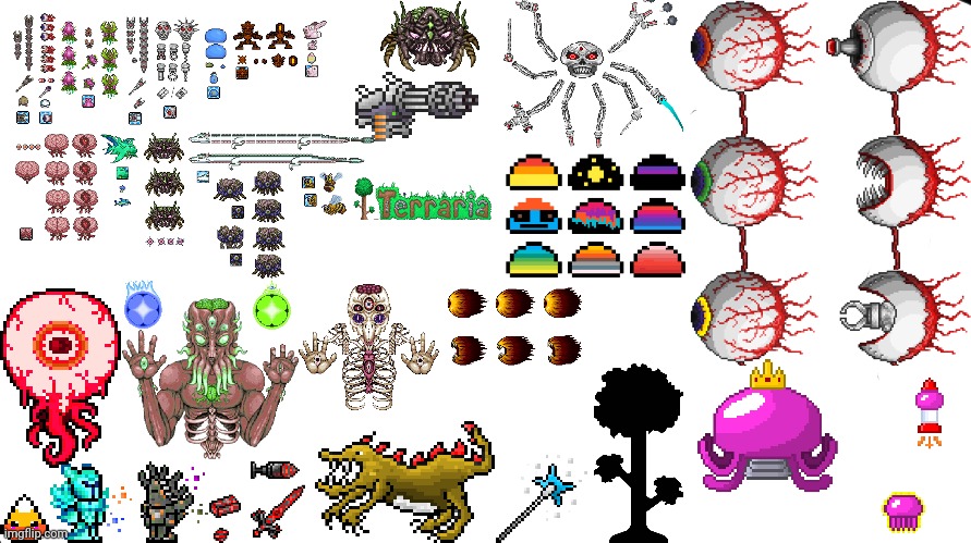 Little terraria ideas pack | image tagged in black background | made w/ Imgflip meme maker