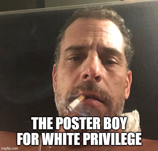 Hunter Biden | THE POSTER BOY FOR WHITE PRIVILEGE | image tagged in hunter biden | made w/ Imgflip meme maker