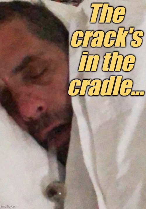 Hunter Biden Cracker Pipe | The crack's in the cradle... | image tagged in hunter biden cracker pipe | made w/ Imgflip meme maker