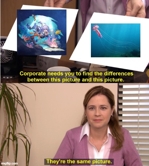 Bailu the immortal jellyfish. | image tagged in memes,they're the same picture | made w/ Imgflip meme maker