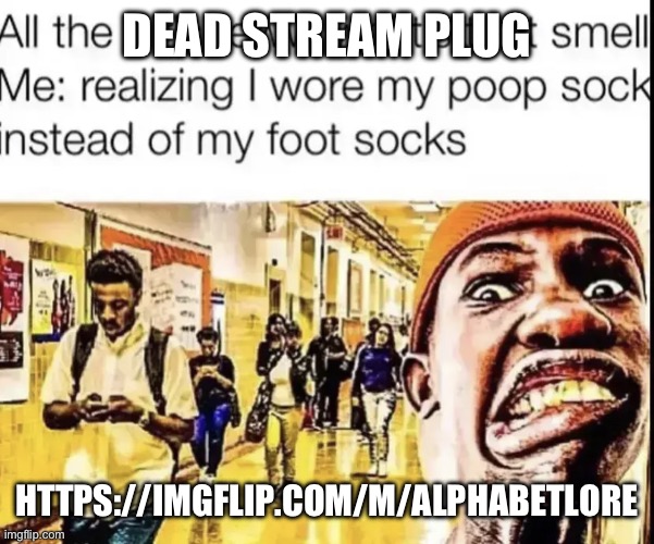 ž | DEAD STREAM PLUG; HTTPS://IMGFLIP.COM/M/ALPHABETLORE | image tagged in foot socks | made w/ Imgflip meme maker