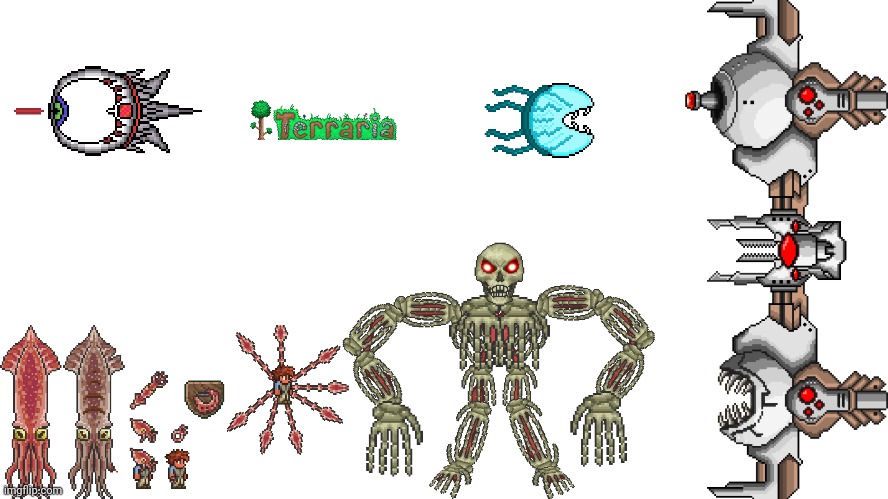 Another terraria ideas pack | image tagged in blank white template | made w/ Imgflip meme maker