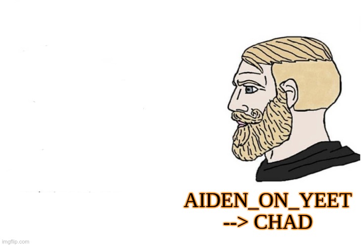 Soyboy Vs Yes Chad | AIDEN_ON_YEET --> CHAD | image tagged in soyboy vs yes chad | made w/ Imgflip meme maker