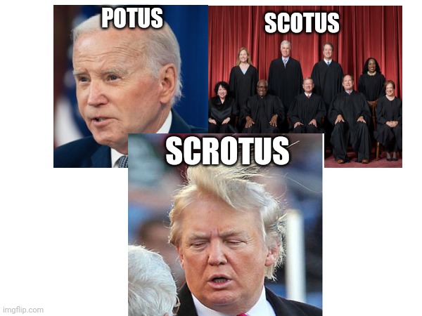 POTUS; SCOTUS; SCROTUS | made w/ Imgflip meme maker