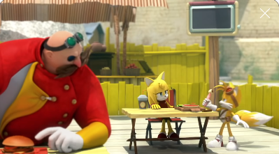 Eggman looking at Tails and Zoe Blank Meme Template