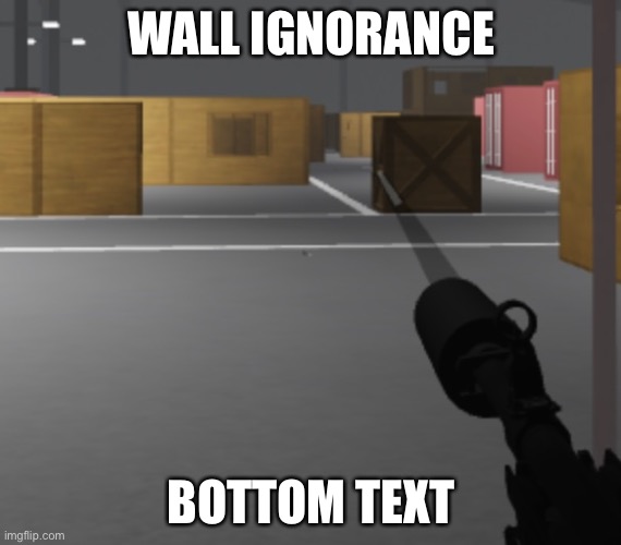 Roblox airsoft logic | WALL IGNORANCE; BOTTOM TEXT | image tagged in roblox | made w/ Imgflip meme maker
