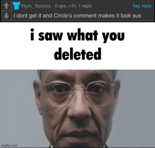 image tagged in i saw what you deleted | made w/ Imgflip meme maker