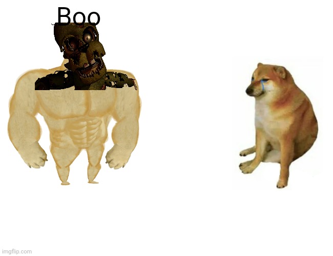 Lol boo | Boo | image tagged in memes,buff doge vs cheems | made w/ Imgflip meme maker