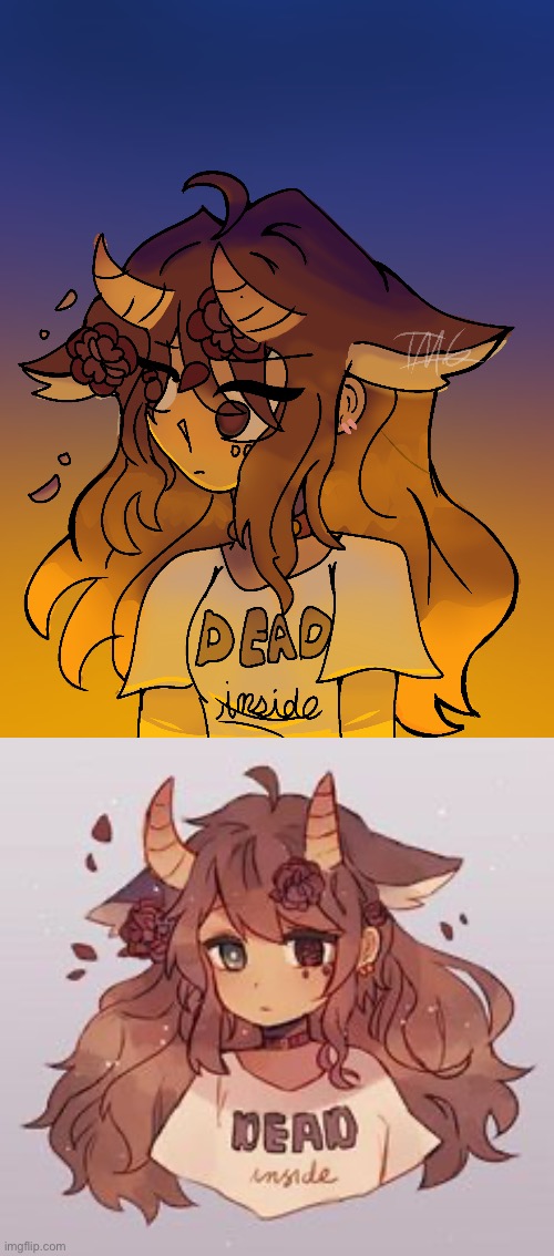 Another drawing! Top one is mine and bottom image is my reference | image tagged in drawing,oh wow are you actually reading these tags,stop reading the tags,you have been eternally cursed for reading the tags | made w/ Imgflip meme maker