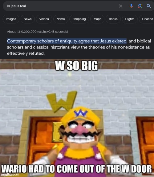 Explain this then ATHEIST'S | image tagged in w so big wario | made w/ Imgflip meme maker