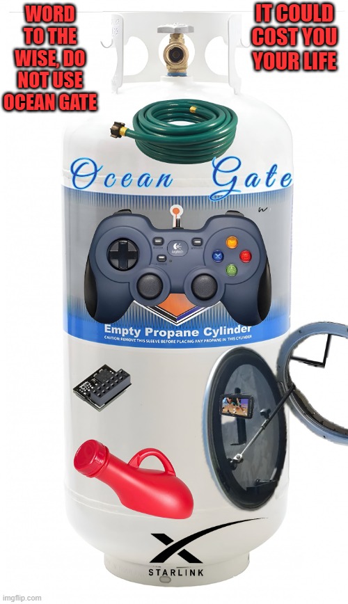Ocean Gate Submersible | IT COULD COST YOU YOUR LIFE; WORD TO THE WISE, DO NOT USE OCEAN GATE | image tagged in ocean gate,submersible sub,titanic,coast guard,us navy,life lessons | made w/ Imgflip meme maker