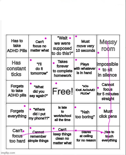 Not ADHD, but 2 bingos | image tagged in gnib jrs adhd bing | made w/ Imgflip meme maker