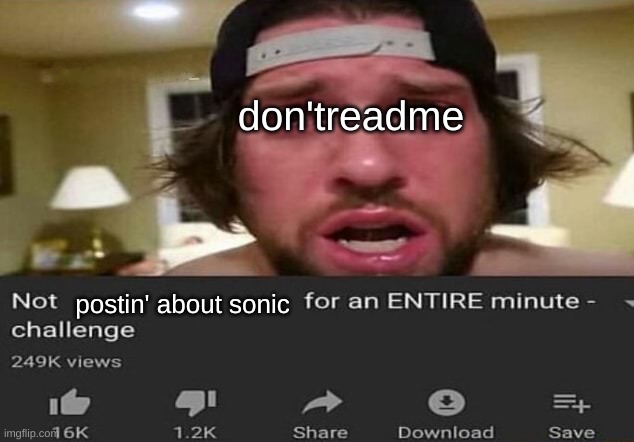 can they stop | don'treadme; postin' about sonic | image tagged in not _____ for an entire minute - challenge | made w/ Imgflip meme maker