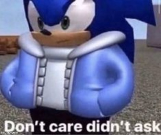 sonic dont care didnt ask | image tagged in sonic dont care didnt ask | made w/ Imgflip meme maker