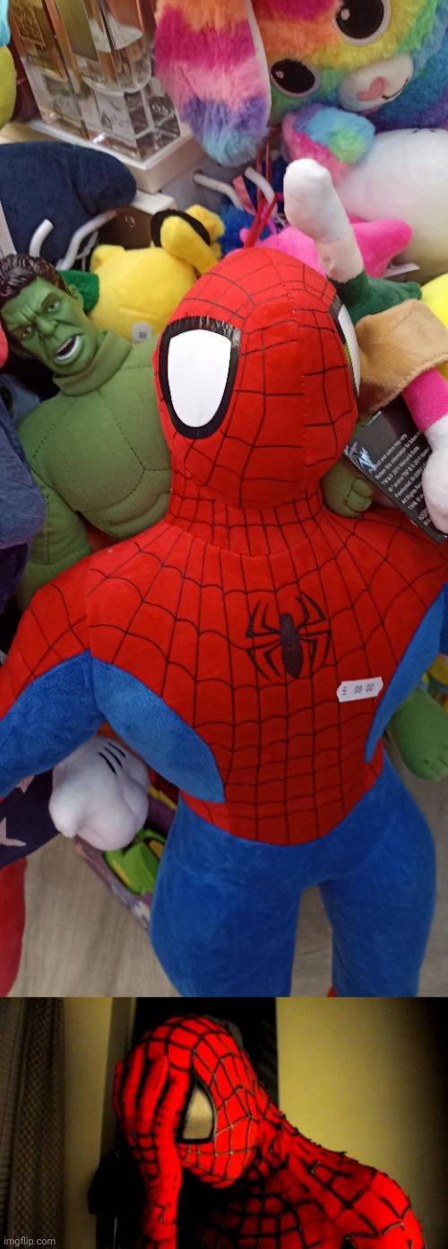 Spider-Man's eyes too wide (So, more like Spooderman?!?!?) | image tagged in spiderman facepalm,crappy design,you had one job,spider-man,spiderman,memes | made w/ Imgflip meme maker