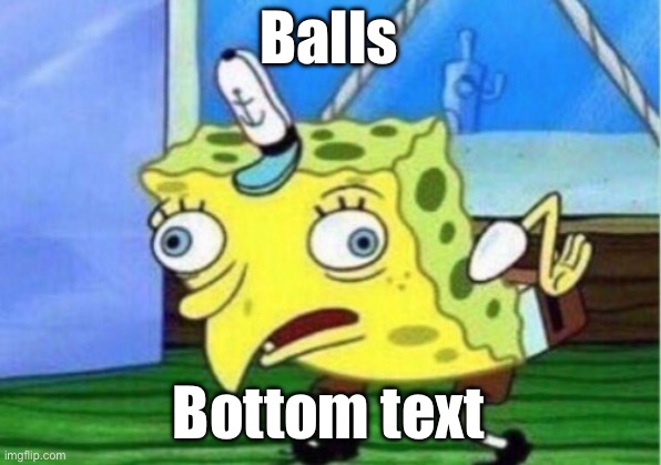 Mocking Spongebob | Balls; Bottom text | image tagged in memes,mocking spongebob | made w/ Imgflip meme maker