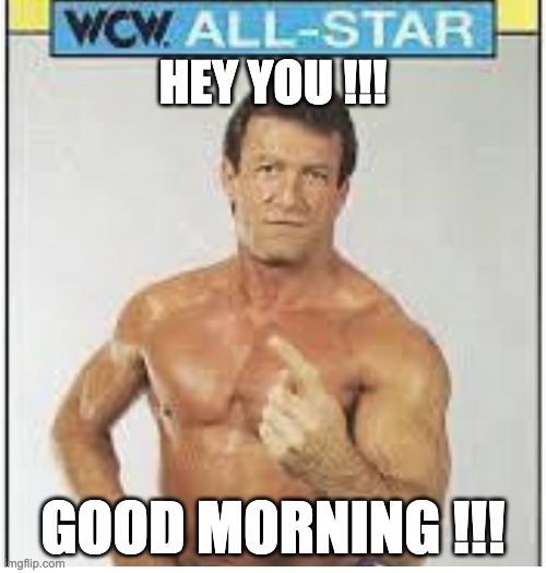 Wrestlemania | HEY YOU !!! GOOD MORNING !!! | image tagged in /goodmorning/everyone | made w/ Imgflip meme maker