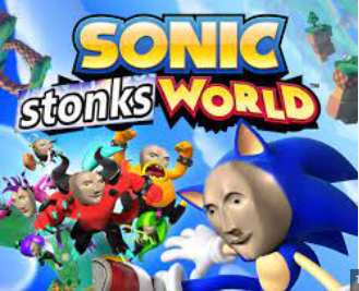 High Quality Sonic Stonks World Blank Meme Template