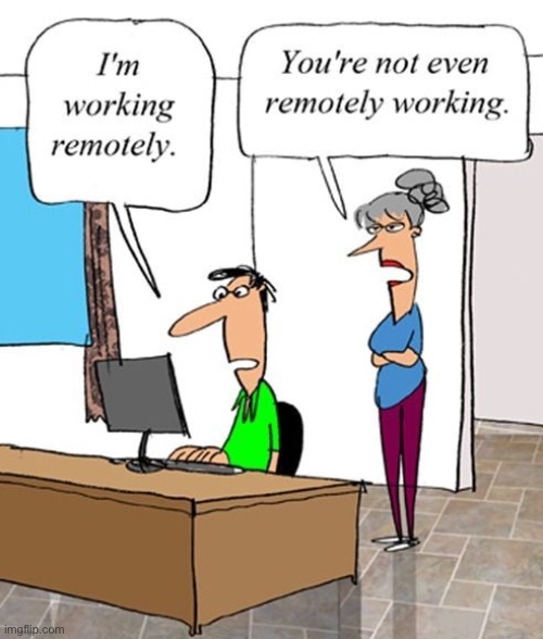 Working remotely | image tagged in working from home,work remotely,not remotely working | made w/ Imgflip meme maker