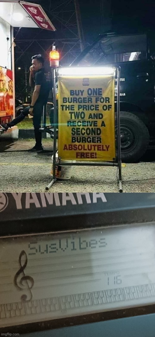 Your math is sketchy there bro | image tagged in sus vibes,math,burgers,stupid signs | made w/ Imgflip meme maker