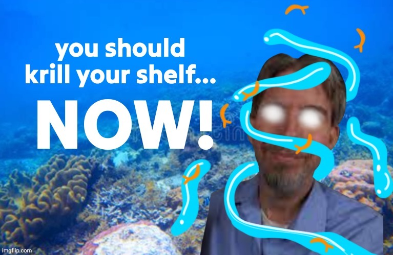 You should krill your shelf now! (Drawn by nat) | image tagged in you should krill your shelf now | made w/ Imgflip meme maker