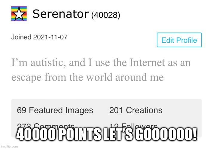 69 featured images too lol (I can now use blue for my icon) | 40000 POINTS LET’S GOOOOOO! | image tagged in lets go | made w/ Imgflip meme maker