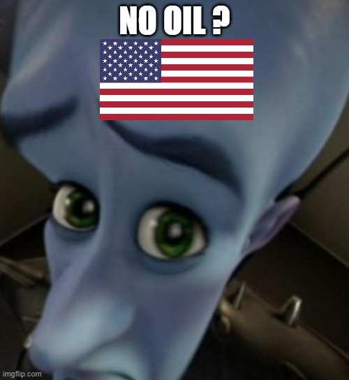Megamind no bitches | NO OIL ? | image tagged in megamind no bitches | made w/ Imgflip meme maker