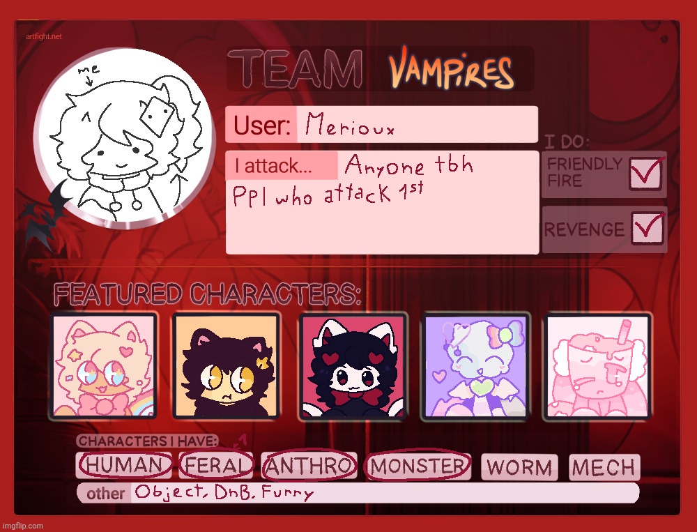 artfight card ig (template not by me) | made w/ Imgflip meme maker