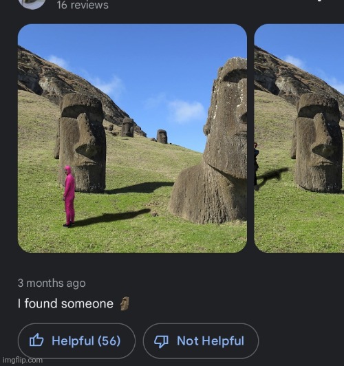 Google Maps meme | image tagged in google maps,filthy frank,joji,pink guy,easter island,moai | made w/ Imgflip meme maker