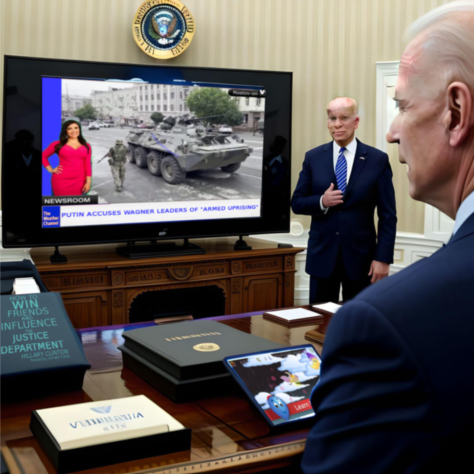 High Quality Biden montiors The Weather Chanel Blank Meme Template