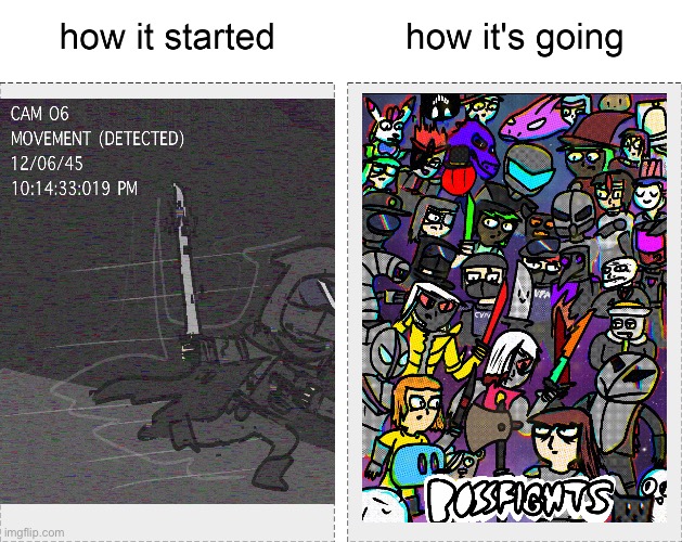 my art style definitely changed a bit | image tagged in how it started vs how it's going | made w/ Imgflip meme maker