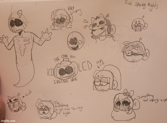 Five Spooky Nights doodles | image tagged in five spooky nights | made w/ Imgflip meme maker