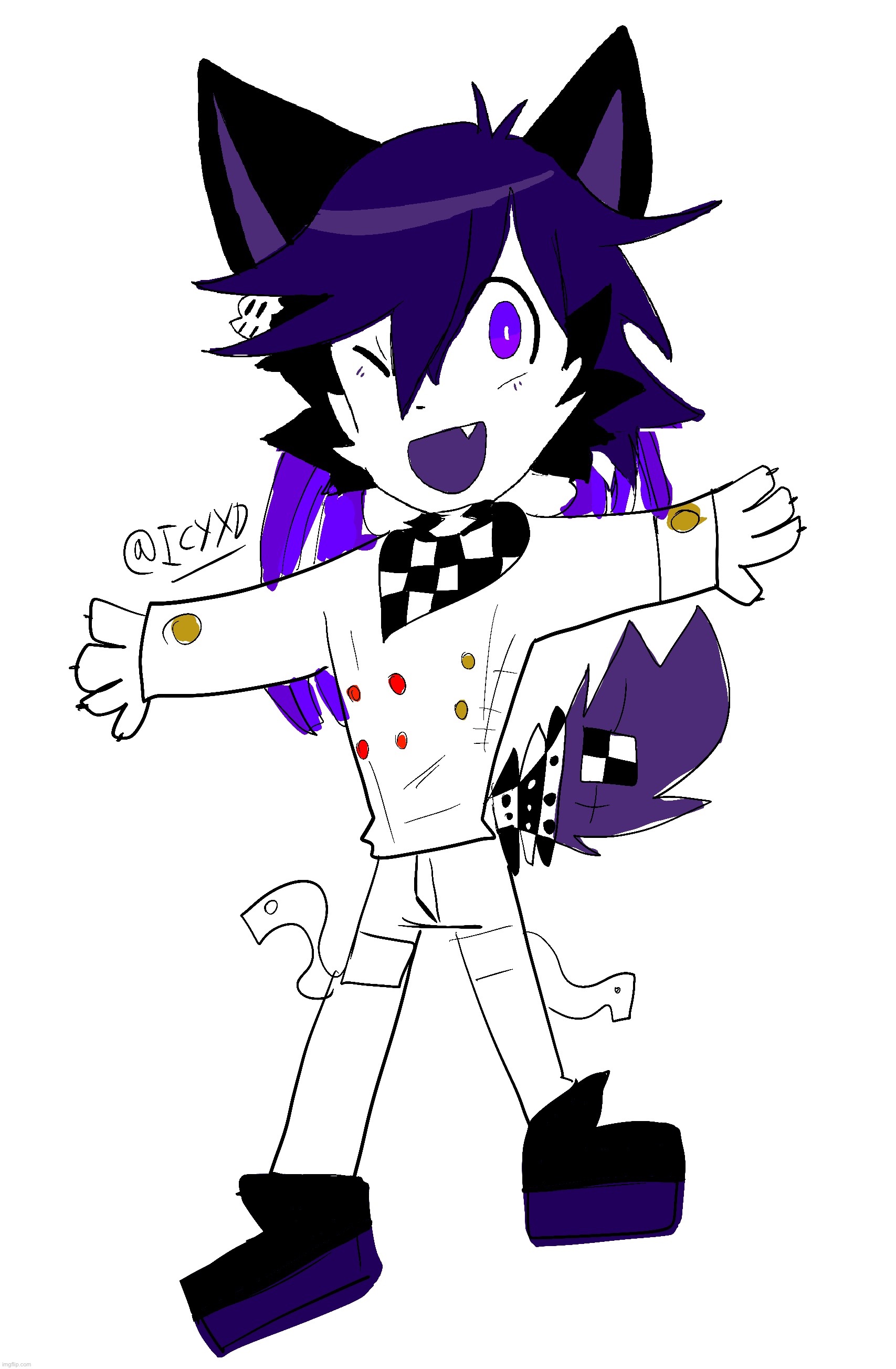 90 follower drawing challenge: Draw your OC cosplaying as your favourite character from your favourite fandom. Here’s mine | image tagged in kokichi oma,danganronpa,icyxd | made w/ Imgflip meme maker