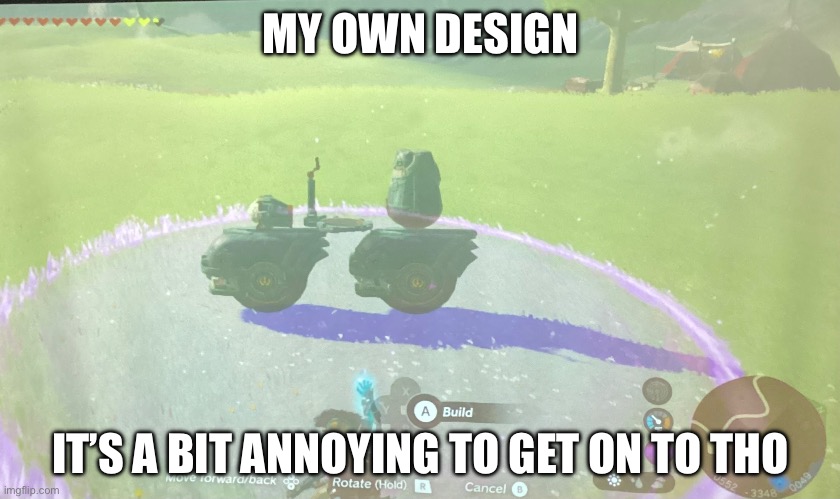 Motorcycle | MY OWN DESIGN; IT’S A BIT ANNOYING TO GET ON TO THO | image tagged in legend of zelda,motorcycle | made w/ Imgflip meme maker