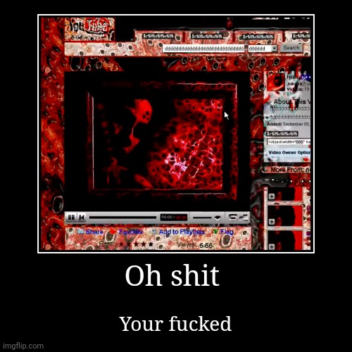 Username: 666 | Oh shit | Your fucked | image tagged in funny,demotivationals,creepypasta,youtube | made w/ Imgflip demotivational maker