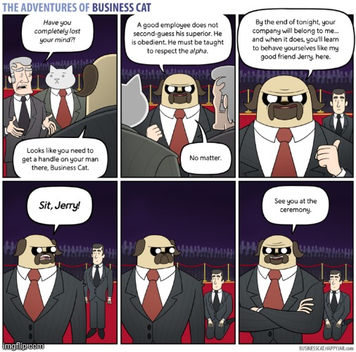 The Adventures of Business Cat #66 - Obedience | made w/ Imgflip meme maker