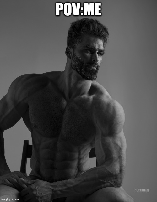 Giga Chad | POV:ME | image tagged in giga chad | made w/ Imgflip meme maker