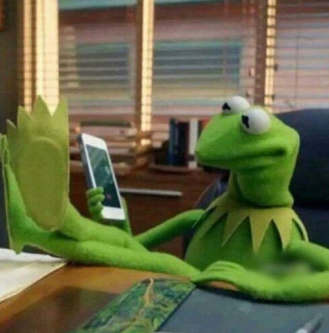 Kermit on the phone Blank Meme Template