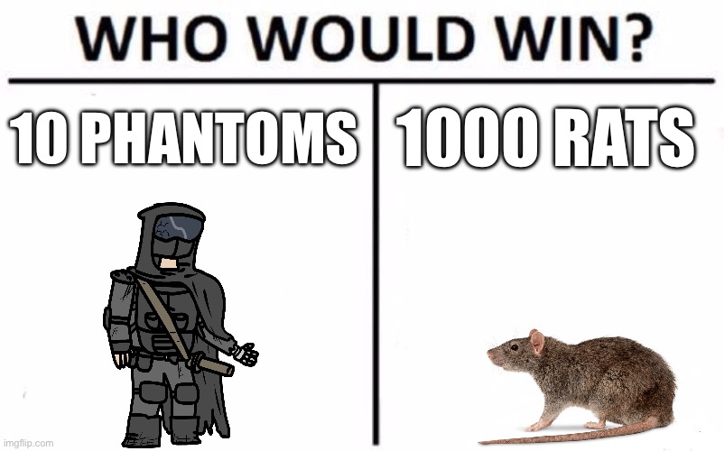 Who Would Win? | 10 PHANTOMS; 1000 RATS | image tagged in memes,who would win | made w/ Imgflip meme maker