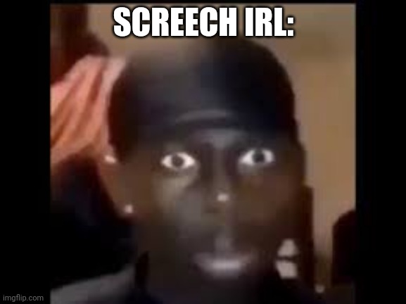 screech from Doors would look like that | SCREECH IRL: | image tagged in shocked black guy | made w/ Imgflip meme maker
