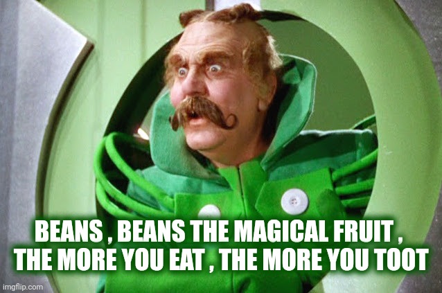 Wizard of Oz | BEANS , BEANS THE MAGICAL FRUIT , 
THE MORE YOU EAT , THE MORE YOU TOOT | image tagged in wizard of oz | made w/ Imgflip meme maker