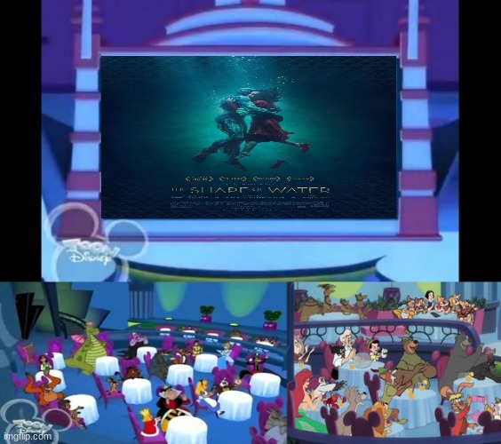 house of mouse guest watching the shape of water | image tagged in house of mouse guest watching blank meme,fox searchlight pictures,disney,2010s movies | made w/ Imgflip meme maker