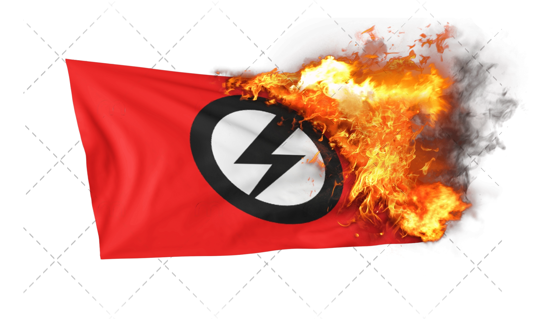 Burning Mosleyist Fascism Flag Blank Meme Template